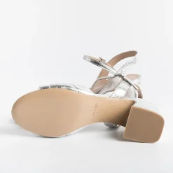 CAPPELLETTO 1948 Cappellettoshop - Sandali Con Tacco - Anika7 - Laminato Argento<Collezione Scarpe Donna Sandali Con Tacco