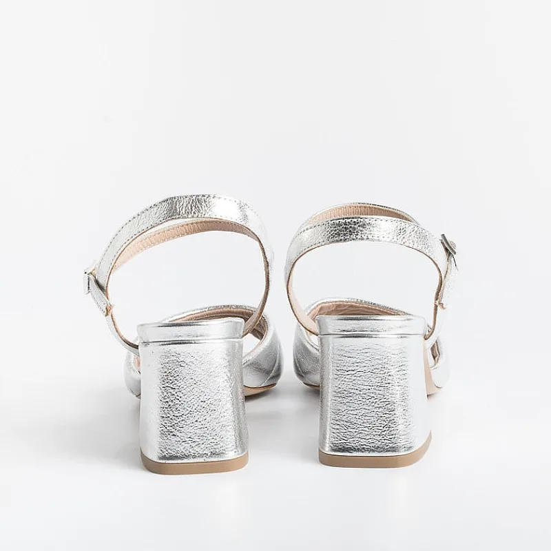 CAPPELLETTO 1948 Cappellettoshop - Sandali Con Tacco - Anika7 - Laminato Argento<Collezione Scarpe Donna Sandali Con Tacco