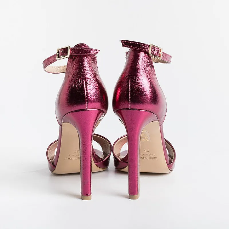 CAPPELLETTO 1948 Cappellettoshop - Sandali Con Tacco - Lilyan2 - Laminato Fuxia<Collezione Scarpe Donna Sandali Con Tacco