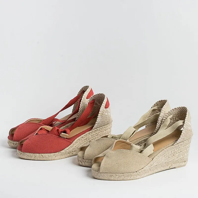 CASTAÑER Castaner - Sandali Con Tacco - Espadrillas - Bilina 6 - Rosso Carminio<Collezione Scarpe Donna Sandali Con Tacco