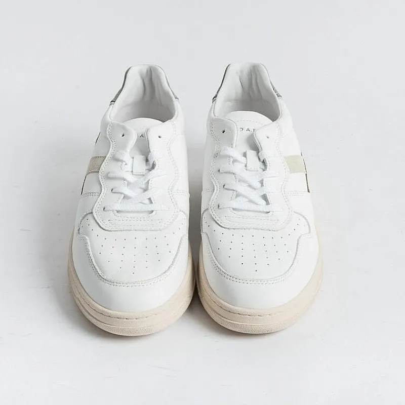 DATE - Sneakers - Court 2.0 - Vintage Calf White Army<Collezione Scarpe Uomo Sneakers