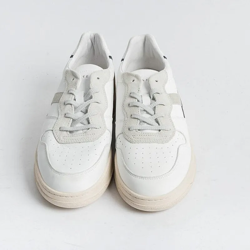 DATE - Sneakers - Court 2.0 - Vintage Calf White Camel<Collezione Scarpe Uomo Sneakers