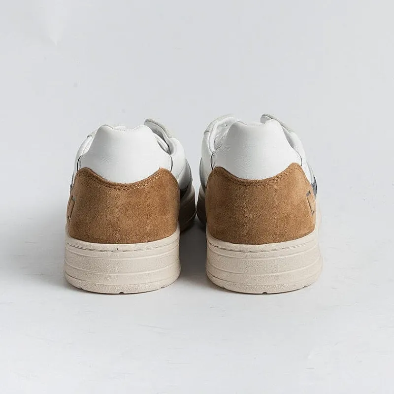 DATE - Sneakers - Court 2.0 - Vintage Calf White Camel<Collezione Scarpe Uomo Sneakers