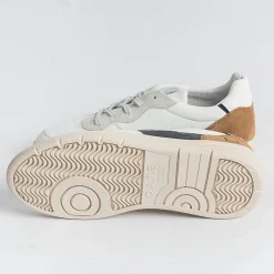 DATE - Sneakers - Court 2.0 - Vintage Calf White Camel<Collezione Scarpe Uomo Sneakers