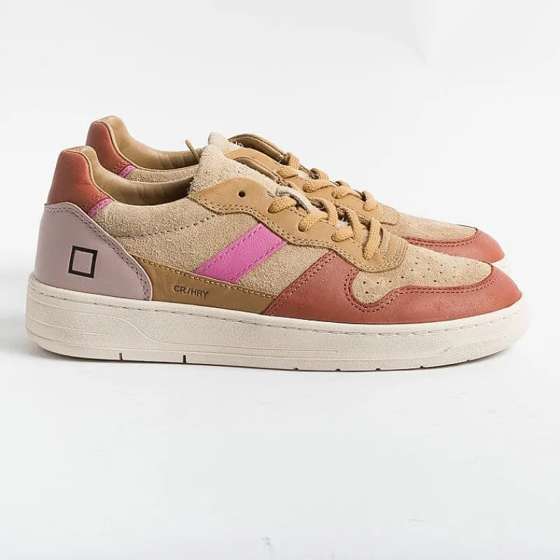 DATE - Sneakers - Court 2.0 Hairy Beige - Beige Arancione<Collezione Scarpe Donna Sneakers