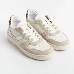 DATE - Sneakers - Court 2.0 Vintage Calf - Avorio Leopard<Collezione Scarpe Donna Sneakers