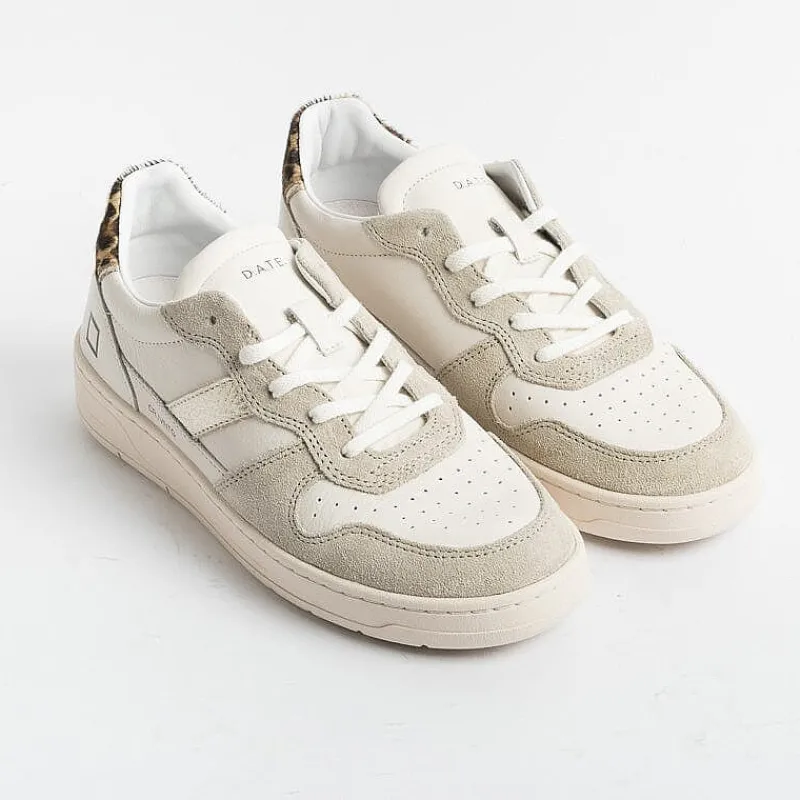 DATE - Sneakers - Court 2.0 Vintage Calf - Avorio Leopard<Collezione Scarpe Donna Sneakers
