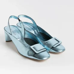 DEL CARLO - Sling Back - 11303 - Mirror - Cielo<Collezione Scarpe Donna Cerimonia - Scarpe E Pochette