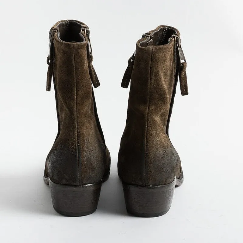 Elena Iachi - Stivaletto Texano E3533 - Hombre Corteccia Wash<Collezione Scarpe Donna Stivaletti