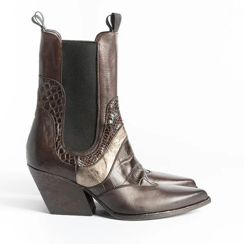 Elena Iachi - Stivali Texano E2479 - Fondente<Collezione Scarpe Donna Texani
