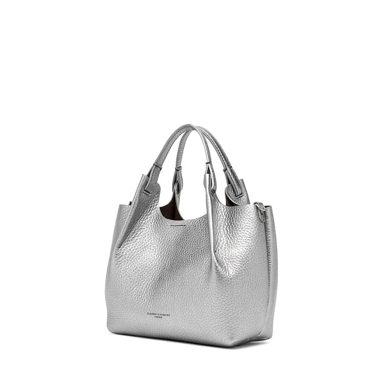 Gianni Chiarini - Bs 9719 - Dua - Dark Silver Castoro<Collezione Borse Donna Borse A Spalla