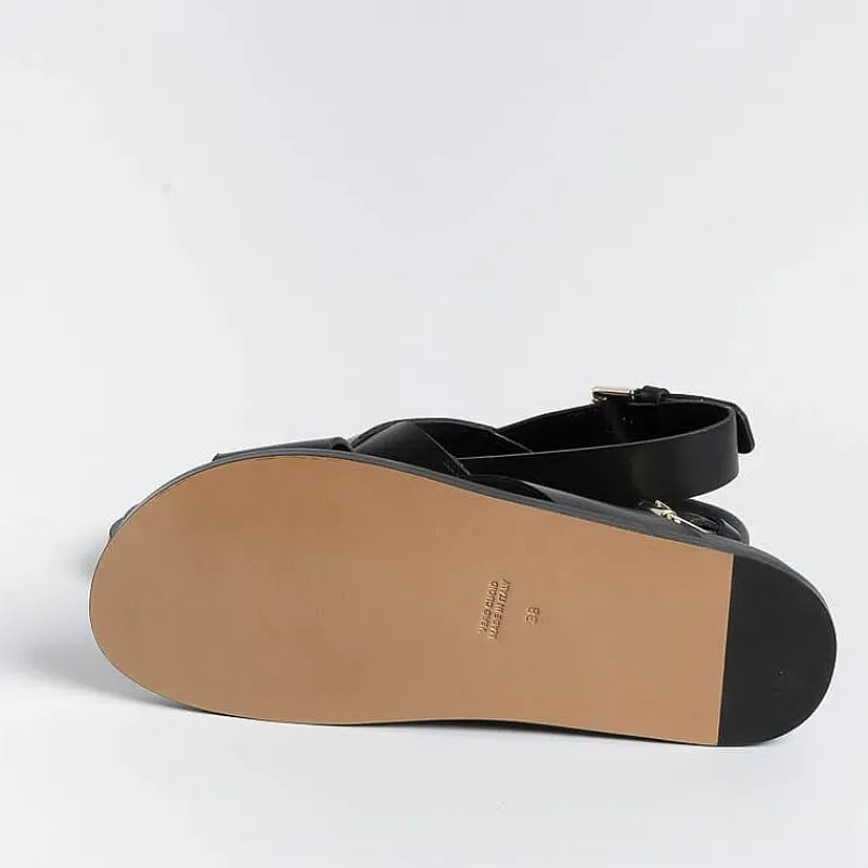 GUGLIELMO ROTTA -Sandali Bassi - Tilly - Pelle Nero<Collezione Scarpe Donna Sandali Bassi