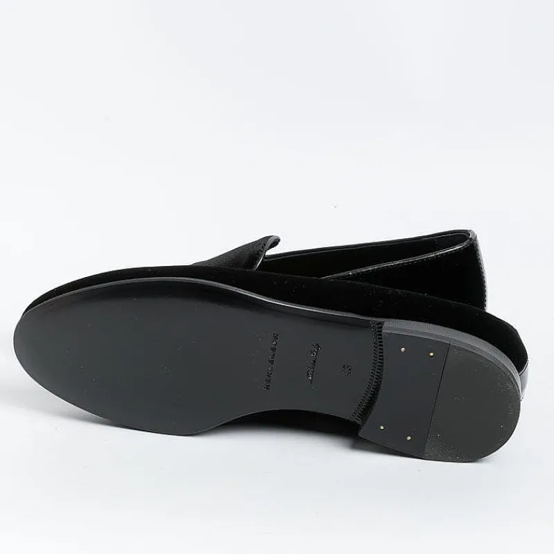 HENDERSON - Mocassino - Casino' - Velluto Nero<Collezione Scarpe Uomo Mocassini