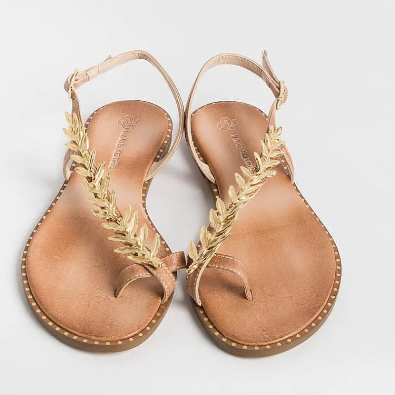 MAKIS KOTRIS - Sandali Bassi Infradito K870 - Naturale<Collezione Scarpe Donna Sandali Bassi