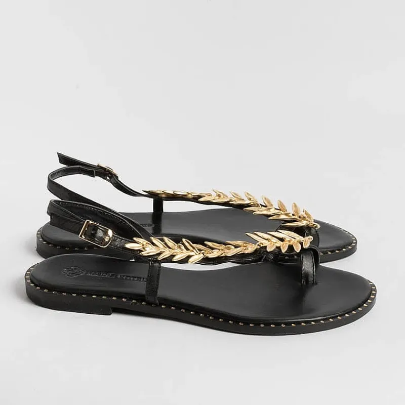 MAKIS KOTRIS - Sandali Bassi Infradito K870 - Nero<Collezione Scarpe Donna Infradito
