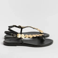 MAKIS KOTRIS - Sandali Bassi Infradito K850 - Nero<Collezione Scarpe Donna Sandali Bassi