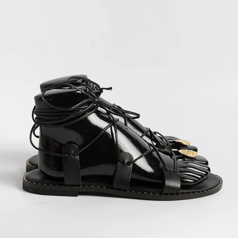 MAKIS KOTRIS - Sandali Bassi Infradito 04-306 - Nero<Collezione Scarpe Donna Sandali Bassi