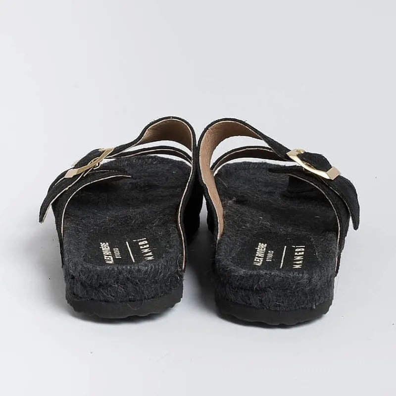 MANEBI - Sandali Bassi - Nordic Sandals - Nero<Collezione Scarpe Donna Sandali Bassi
