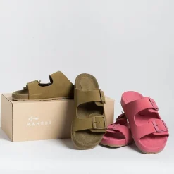 MANEBI - Sandali Bassi - Traveller Sandals - Kaki<Collezione Scarpe Donna Sandali Bassi