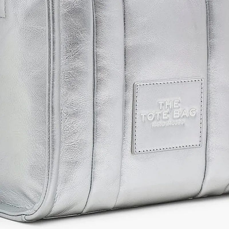 Marc Jacobs - 2F3Htt004H01-040 - The Leather Small Tote Bag - Silver<Collezione Borse Donna Borse A Mano