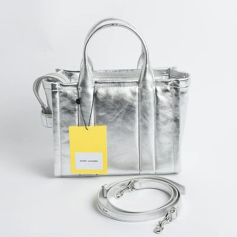 Marc Jacobs - 2F3Htt004H01-040 - The Leather Small Tote Bag - Silver<Collezione Borse Donna Borse A Mano