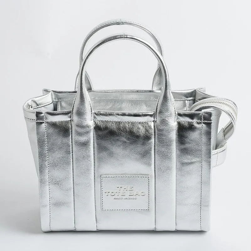 Marc Jacobs - 2F3Htt004H01-040 - The Leather Small Tote Bag - Silver<Collezione Borse Donna Borse A Mano