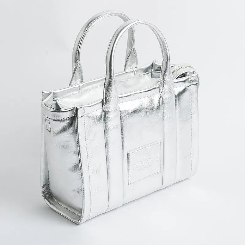 Marc Jacobs - 2F3Htt004H01-040 - The Leather Small Tote Bag - Silver<Collezione Borse Donna Borse A Mano