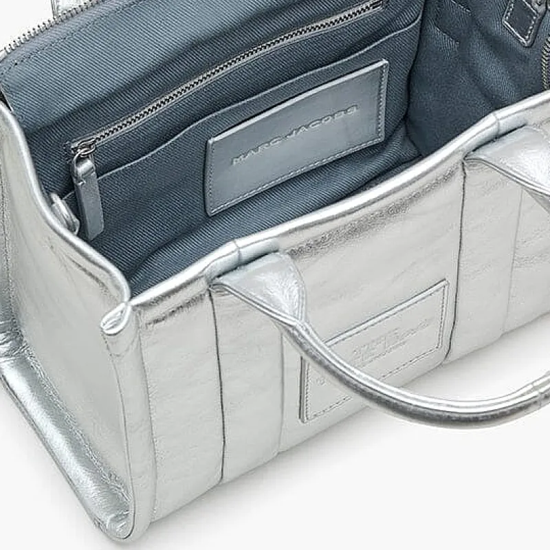 Marc Jacobs - 2F3Htt004H01-040 - The Leather Small Tote Bag - Silver<Collezione Borse Donna Borse A Tracolla