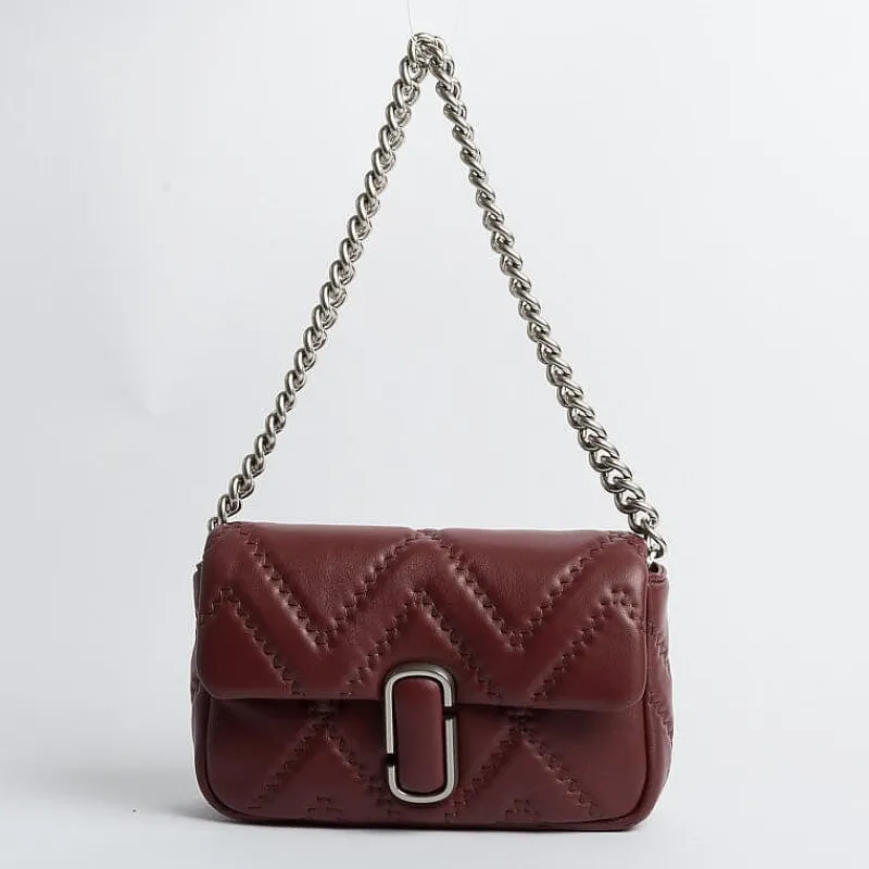 Marc Jacobs - The Quilted Leather J - Borsa A Spalla - Cherry<Collezione Borse Donna Borse A Tracolla