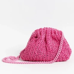 MARIA LA ROSA - Borsa A Tracolla - Mini Game Crochet - Fuchsia<Collezione Borse Donna Mini Bags