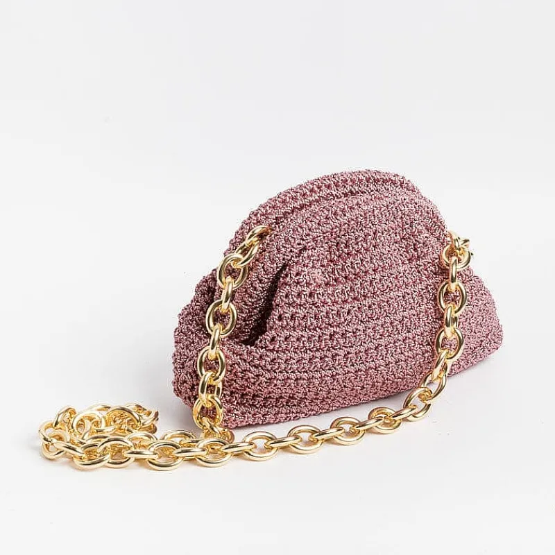 MARIA LA ROSA - Borsa A Tracolla - Mini Game Metallic - Rosa<Collezione Borse Donna Borse A Tracolla