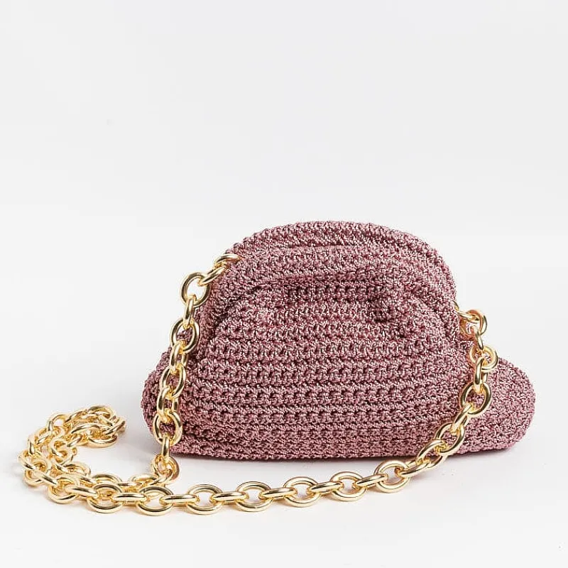 MARIA LA ROSA - Borsa A Tracolla - Mini Game Metallic - Rosa<Collezione Scarpe Donna Cerimonia - Scarpe E Pochette