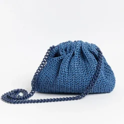 MARIA LA ROSA - Borsa A Tracolla - Mini Game Crochet - Blue<Collezione Borse Donna Mini Bags