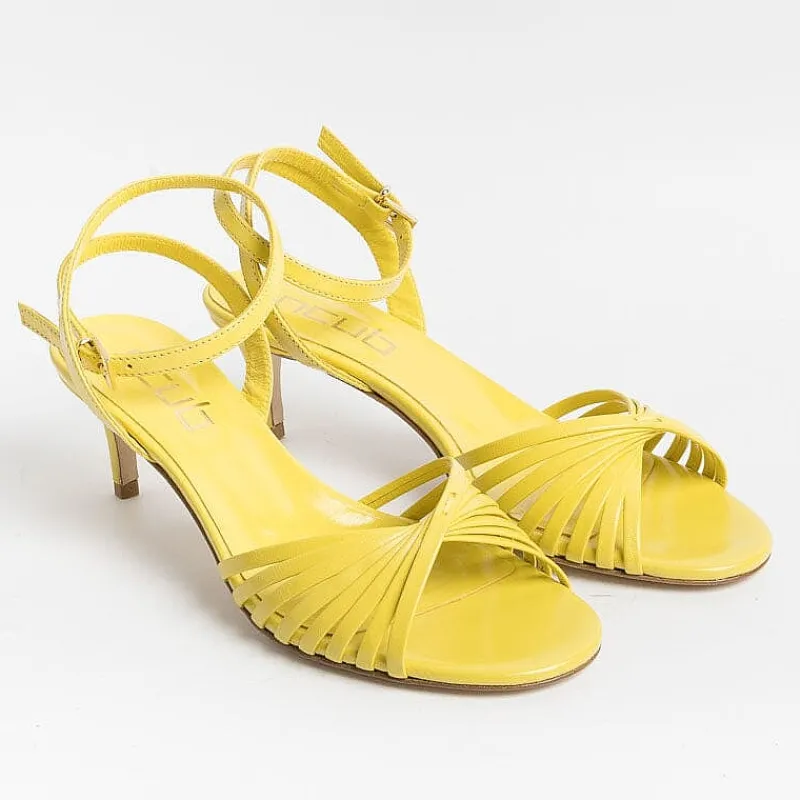 NCUB - Sandali Con Tacco - Luna 21 - Pelle Giallo<Collezione Scarpe Donna Sandali Con Tacco