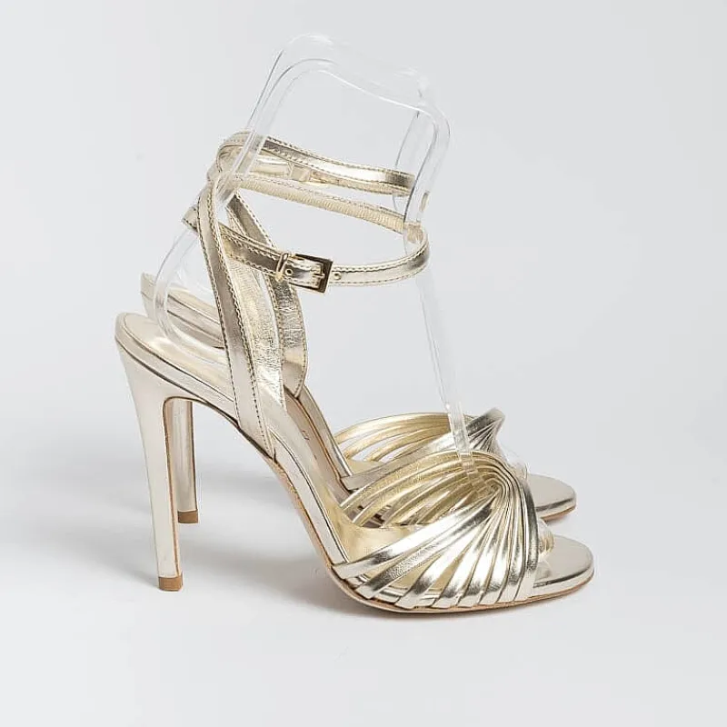 NCUB - Sandali Con Tacco - Sole 19 - Laminato Platino<Collezione Scarpe Donna Sposa