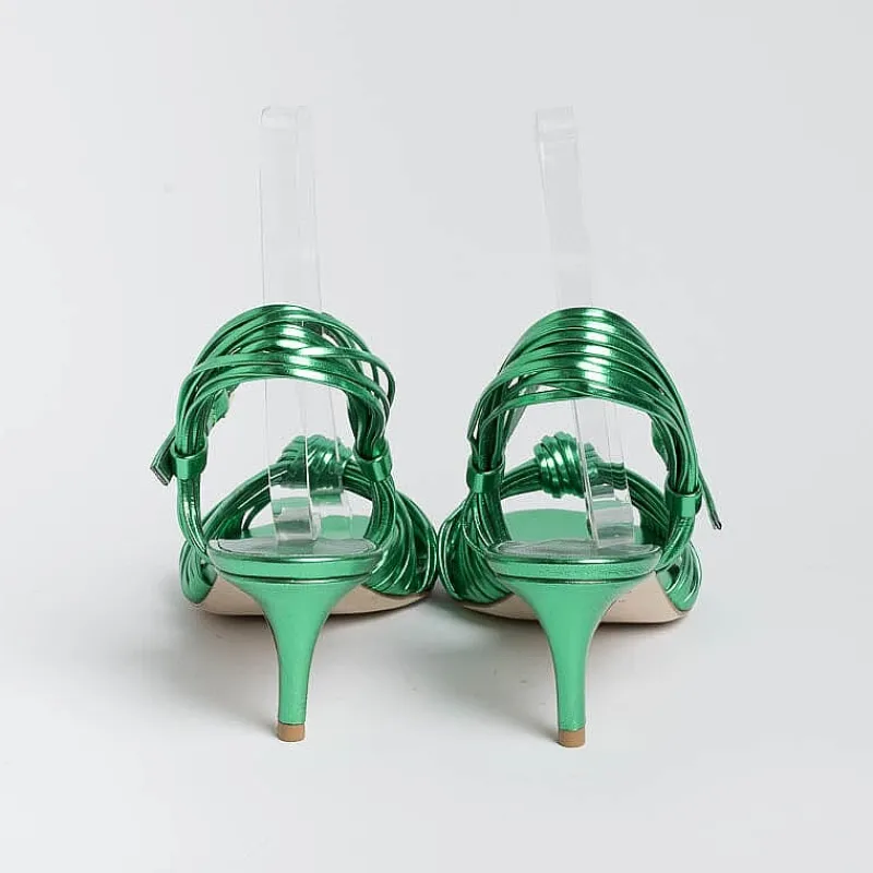NCUB - Sandali Con Tacco- Luna 22 - Laminato Verde<Collezione Scarpe Donna Sandali Con Tacco
