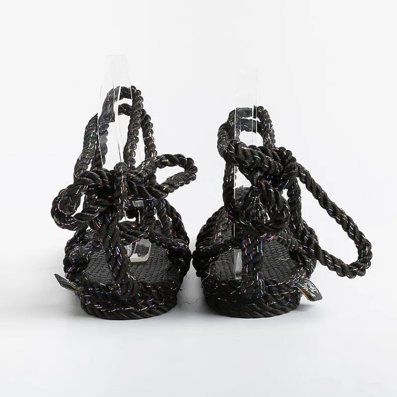 NOMADIC STATE OF MIND - Sandali Bassi - Romano Nero Disco<Collezione Scarpe Donna Sandali Bassi