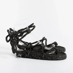 NOMADIC STATE OF MIND - Sandali Bassi - Romano Nero Disco<Collezione Scarpe Donna Sandali Bassi