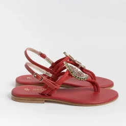 PAOLA FIORENZA - Sandali Bassi Infradito - Fb1001 - Rosso<Collezione Scarpe Donna Sandali Bassi