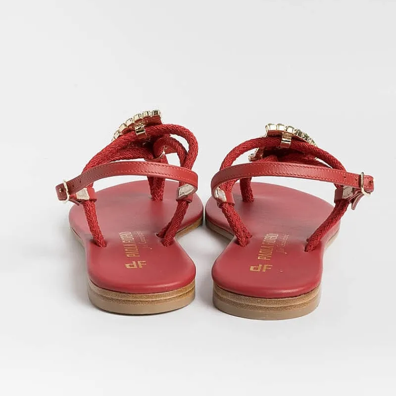PAOLA FIORENZA - Sandali Bassi Infradito - Fb1001 - Rosso<Collezione Scarpe Donna Sandali Bassi
