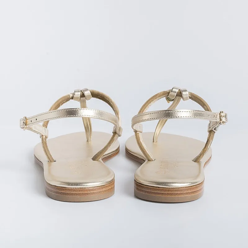 PAOLA FIORENZA - Sandali Bassi Infradito - Bs05 - Platino/Verde<Collezione Scarpe Donna Infradito