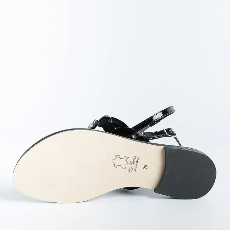 PAOLA FIORENZA - Sandali Bassi Infradito Bs05 Nodino - Velluto - Nero<Collezione Scarpe Donna Infradito