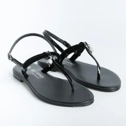 PAOLA FIORENZA - Sandali Bassi Infradito Bs05 Nodino - Velluto - Nero<Collezione Scarpe Donna Infradito