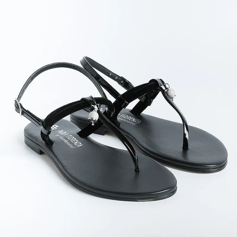 PAOLA FIORENZA - Sandali Bassi Infradito Bs05 Nodino - Velluto - Nero<Collezione Scarpe Donna Infradito