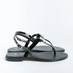 PAOLA FIORENZA - Sandali Bassi Infradito Bs05 Nodino - Velluto - Nero<Collezione Scarpe Donna Infradito