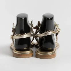 PAOLA FIORENZA - Sandali Bassi Infradito - Fb998 - Platino Farfalle<Collezione Scarpe Donna Sandali Bassi