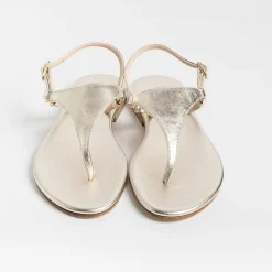 PAOLA FIORENZA - Sandali Bassi Infradito Triangolo - Platino<Collezione Scarpe Donna Infradito