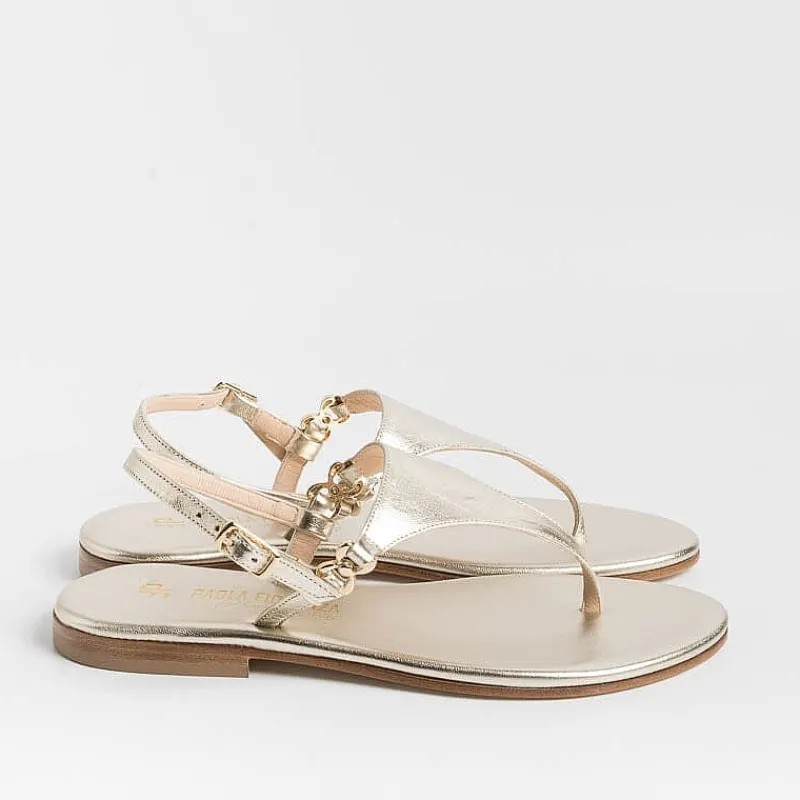 PAOLA FIORENZA - Sandali Bassi Infradito Triangolo - Platino<Collezione Scarpe Donna Infradito