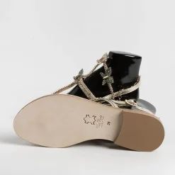 PAOLA FIORENZA - Sandali Bassi Infradito - Fb998 - Platino Farfalle<Collezione Scarpe Donna Infradito