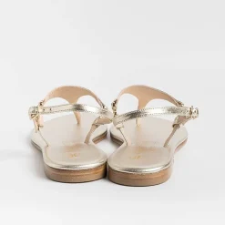 PAOLA FIORENZA - Sandali Bassi Infradito Triangolo - Platino<Collezione Scarpe Donna Sandali Bassi